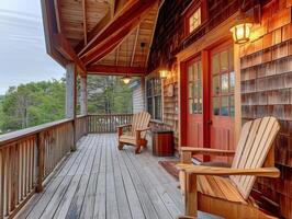 ai généré une confortable bungalow niché dans une historique pêche village photo