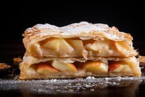 ai généré une pièce de traditionnel Pomme strudel. génératif ai photo