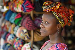 ai généré à la mode africain femme achats. produire ai photo