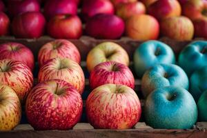 ai généré rouge vert pommes. produire ai photo