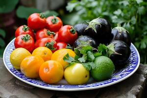 ai généré asiatique fruit marché des légumes. produire ai photo