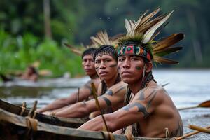 ai généré amazonie tribu les enfants Latin. produire ai photo