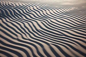 ai généré fascinant motifs établi par lumière et ombre sur une plage. génératif ai photo