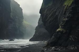 ai généré côtier falaises réunion le mer dans une robuste et Stupéfiant scène. génératif ai photo