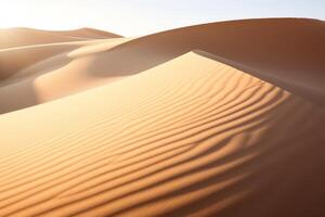 ai généré une photographier mettant en valeur le complexe jouer de lumière et ombre sur une désert dune. génératif ai photo