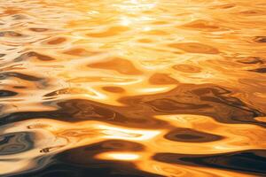 ai généré une chatoyant réflexion de une d'or le coucher du soleil sur le ondulation surface de une rivière. génératif ai photo