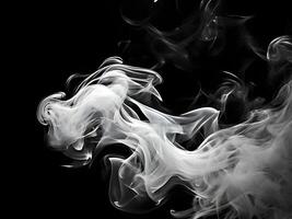 ai généré fumée dans une noir Contexte photo