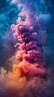 ai généré coloré fumée nuage dérive photo