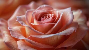 ai généré fermer de Rose avec l'eau gouttelettes photo