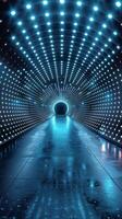 ai généré illuminé tunnel avec lumières photo