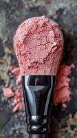 ai généré proche en haut de une rose maquillage brosse photo