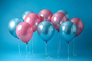 ai généré bouquet de des ballons flottant dans le air génératif ai photo