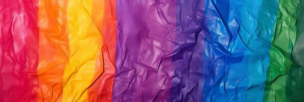 ai généré plein Cadre image de une vibrant palette style lgbt drapeau peint mur bannière pour vente photo