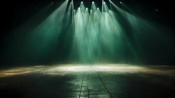 ai généré moderne Danse étape avec projecteur éclairage pour divertissement spectacle et performance photo