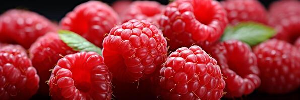 ai généré vibrant et tentant framboise délicatesse, parfait pour Contexte bannières et macros photo