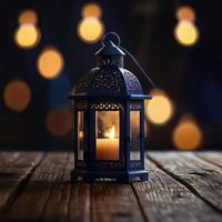 ai généré une lanterne avec une Ramadan thème pour social médias Publier conception photo