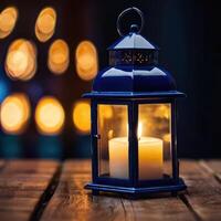 ai généré une lanterne avec une Ramadan thème pour social médias Publier conception photo