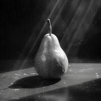 ai généré noir et blanc photo de une poire