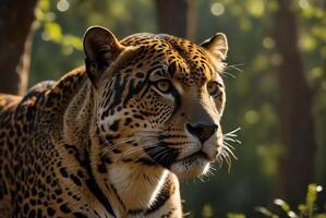 ai généré jaguar - animal, jaguar dans le jungle, magnifique coup de un africain léopard - jaguar photo