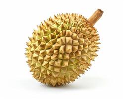 ai généré Frais durian fruit isolé sur blanc Contexte. fermer tir. photo