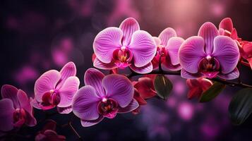 ai généré orchidée floral Contexte photo