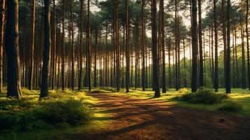 ai généré pin forêt la nature Contexte photo