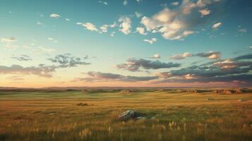 ai généré prairie la nature Contexte photo