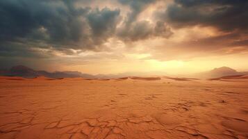 ai généré pluvieux désert sables Contexte photo