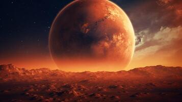 ai généré ciel avec Mars Contexte photo