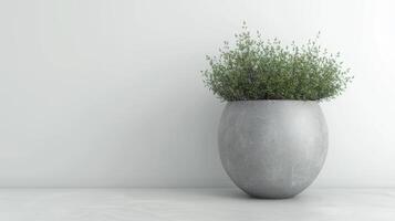 ai généré une grand gris pot avec une plante à l'intérieur. photo