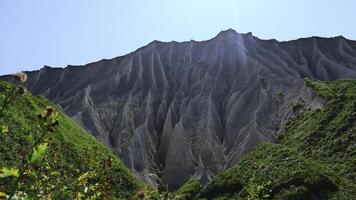 magnifique blanc rochers avec érosion et végétation. agrafe. volcanique blanc rochers avec érosion et incroyable végétation. Naturel attraction avec rocheux paysage photo