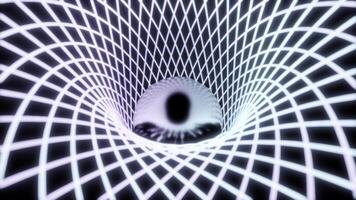 abstrait vortex de plié et franchi lignes. conception. optique illusion de une sphère à l'intérieur vortex. photo