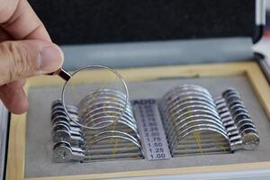 des lunettes lentille pour œil examen photo