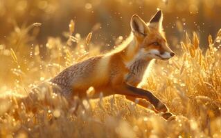 ai généré d'or heure Renard photo