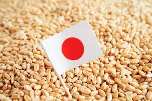 Japon drapeau sur grain blé, Commerce exportation et économie concept. photo