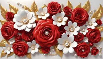 ai généré Rose floral Cadre modèle Contexte photo