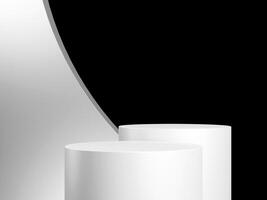 minimal Contexte blanc podium et noir Contexte pour produit présentation. photo