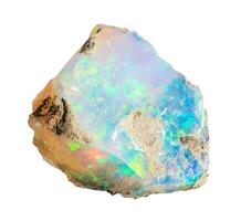 rugueux éthiopien opale gemme isolé isolé photo
