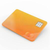 ai généré ébréché Orange banque carte, moderne la finance concept photo