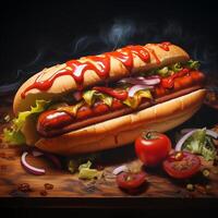 ai généré Hot-dog vite nourriture photo