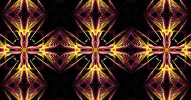 abstrait kaléidoscope motifs sur foncé Contexte dans violet Orange Jaune lignes photo