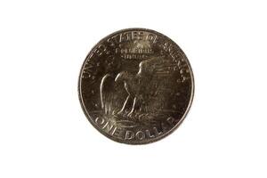 queue côté de uni États un dollar pièce de monnaie photo