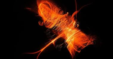 Orange abstrait lignes courbes particules Contexte photo