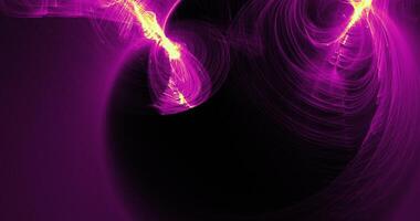 violet et Jaune abstrait lignes courbes particules Contexte photo