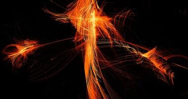 Orange abstrait lignes courbes particules Contexte photo