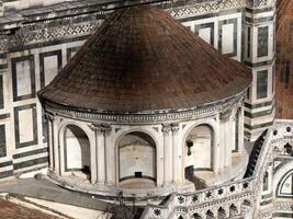 brunelleschi dôme aérien vue de giotto la tour détail près cathédrale Père Noël maria dei fiori Italie photo