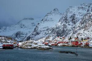 une village sur lofoten îles, Norvège photo