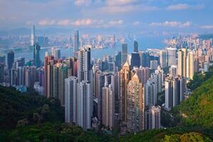 Hong kong grattes ciels horizon paysage urbain vue photo