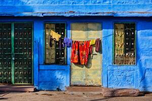 bleu maison dans Jodhpur, Rajasthan photo