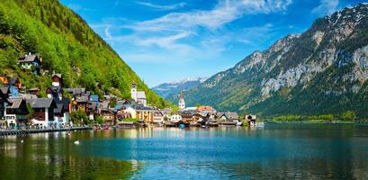 panorama de hallstatt village et Hallstatter voir, L'Autriche photo